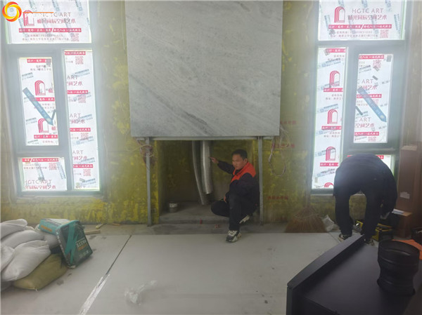 镇江紫金7号别墅英国fireline嵌入壁炉安装